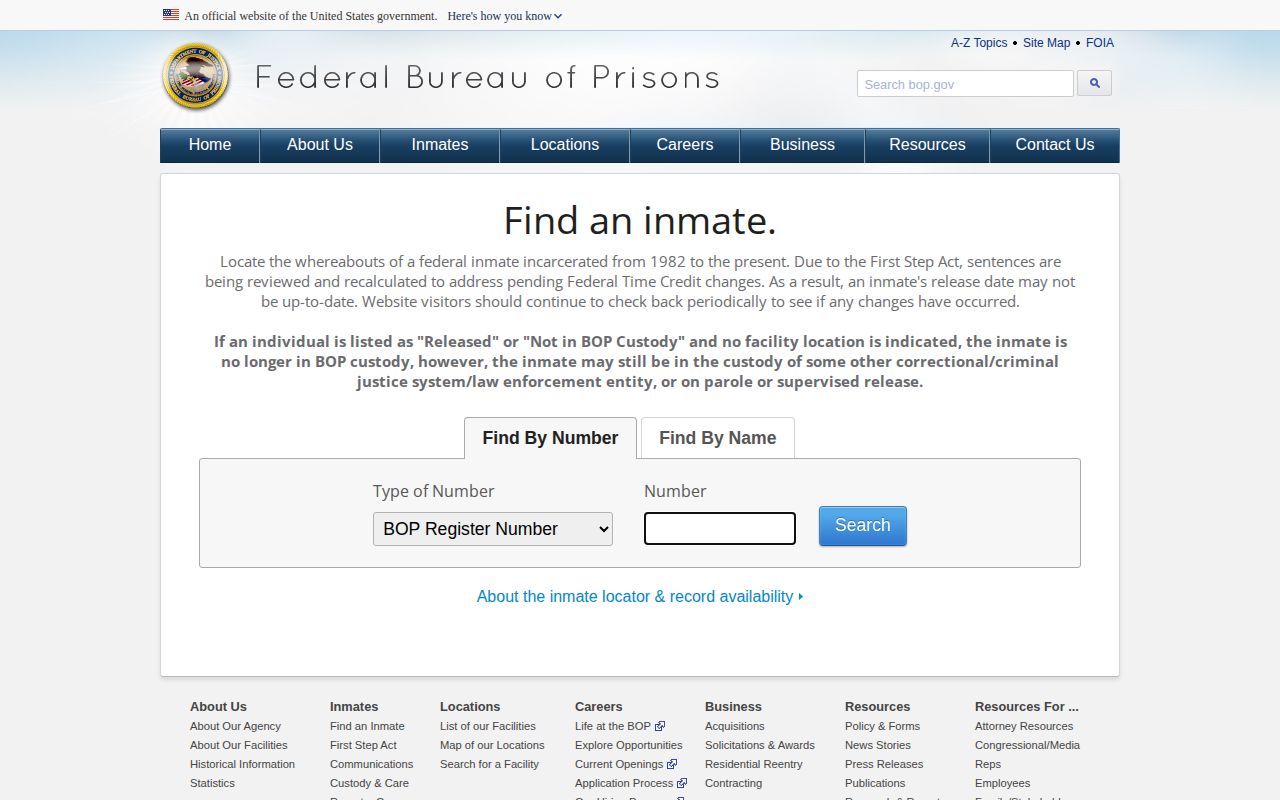 Douglas County VINELink inmate check federal custody comparison