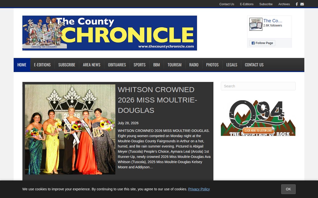 Douglas County Chronicle crime news coverage relevant to Tuscola arrests